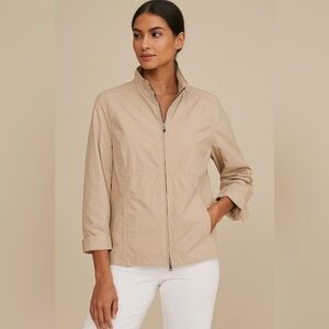 Gio Jeans Co. Tan Zip Jacket M Quiet Luxury Scandi Girl Clean Girl Streetwear